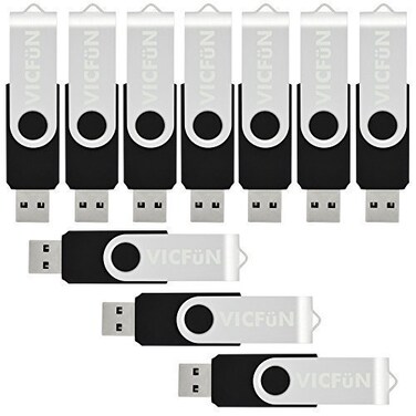 VICFUN 20pcs 8GB USB Flash Drive 8G USB Drive USB 2.0 Flash Memory Stick Thumb Drive Black