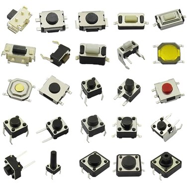 DaFuRui 250PCS 25Values SMD Micro Momentary Tact Switch Assortment Kit