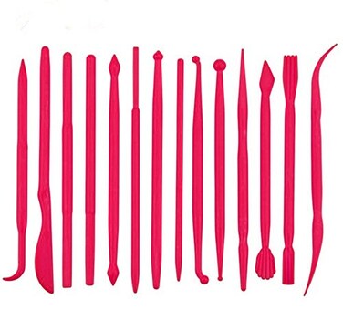 yueton 14pcs Set Plastic Crafts Clay Modeling Tool for Shaping and Sculpting ,Hot Pink