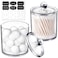 SheeChung 2 Pack Acrylic Qtip Holder with Labels, Qtip Jars for Bathroom