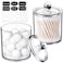 SheeChung 2 Pack Acrylic Qtip Holder with Labels, Qtip Jars for Bathroom