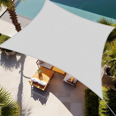 ShadeBeyond 10'X10' Sun Shade Sail Light Grey Rectangle