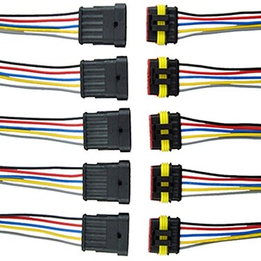 ESUPPORT 5 Pin Way Car Waterproof Electrical Wire Connector Plug Socket