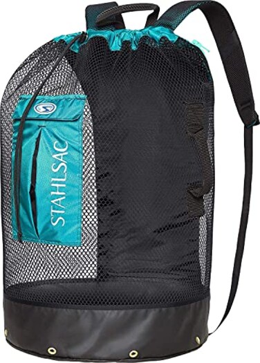Stahlsac by Bare Bonaire Deluxe Mesh Wet/Dry Backpack ,Aqua