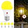 Sunco Lighting Sunco A19 LED Light Bulb, Dusk to Dawn, Bug Light, E26, 2000K Amber Glow