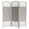 Red Lantern 4 ft. Short Recycled Newspaper Folding Screen - 3 Panels