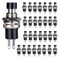 Clyxgs Momentary Push Button Switch, Normal Open,NOSwitch 2 Pin Mini Micro 1A 250V AC Black Cap 30 PCS
