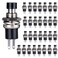 Clyxgs Momentary Push Button Switch, Normal Open,NOSwitch 2 Pin Mini Micro 1A 250V AC Black Cap 30 PCS