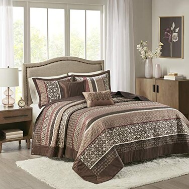 Madison Park Queen Quilt Bedding Set, Reversible Quilted Bedspread Set, 5PC