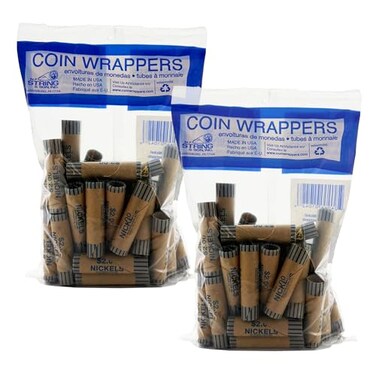BAZIC Products Nickel Coin Wrappers, $2 Rolls, Bulk 36 Pack, 2-Pack