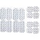 axion 16 Adhesive Electrodes TENS Unit Electrode Pads Mix Set - 8 Square 2x2'' and 8 Rectangular 4x2''