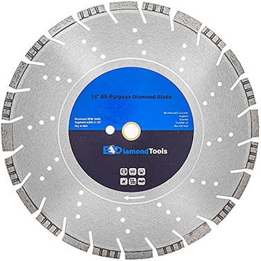EDiamondTools 14" All Purpose Diamond Saw Blade for Concrete Asphalt 1" Arbor