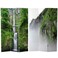 Red Lantern 6 ft. Tall Double Sided Mountaintop Waterfall Canvas Room Divider 3 Panel Freestanding Folding Privacy Screen, Partition, and Separator for Modern and Contemporary Bedroom, Home Office
