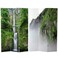 Red Lantern 6 ft. Tall Double Sided Mountaintop Waterfall Canvas Room Divider 3 Panel Freestanding Folding Privacy Screen, Partition, and Separator for Modern and Contemporary Bedroom, Home Office
