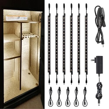 TORCHSTAR 6pcs 12 Inch LED Safe Lighting Kit, Rocker Switch, 3000K