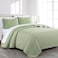 Chezmoi Collection Austin 3-piece Oversized Bedspread Coverlet Set ,Queen, Sage