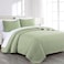 Chezmoi Collection Austin 3-piece Oversized Bedspread Coverlet Set ,Queen, Sage