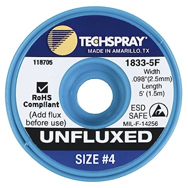 Techspray Unfluxed Desoldering Braid - 1830-10F