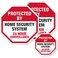 SmartSign Protected by - Home Security System, 24 Hour Surveillance Label SetTwo 4"x4" and One 2.75"x2.75" 3M Engineer Grade Reflective Labels