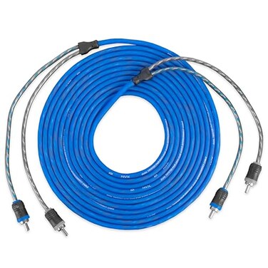 NVXXIV25 16.4 ft ,5 MeterOxygen Free Copper 2-Channel Twisted Pair V-Series Car Audio RCA Audio Interconnect Cable with Shielded Noise Reduction and Split-tip Silver-Plated Ends