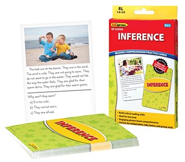 Edupress Reading Comprehension Practice Cards, Inference, Yellow Level ,EP62990Medium