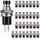 Clyxgs Momentary Push Button Switch¼ŒSPST Normal Closed NC Switch 2 Pin Mini Micro 1A 250V AC BlackRed Cap 30 PCS