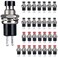 Clyxgs Momentary Push Button Switch¼ŒSPST Normal Closed NC Switch 2 Pin Mini Micro 1A 250V AC BlackRed Cap 30 PCS