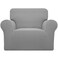 Easy-Going Stretch Chair Slipcover with Arm Washable Light Gray
