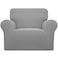 Easy-Going Stretch Chair Slipcover with Arm Washable Light Gray