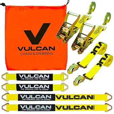 Vulcan Classic Yellow Series 2'' Complete Axle Tie Down System