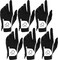 FINGER TEN Golf Gloves Men 6 Pack Rain Hot Wet Use ,Black, Medium,Left