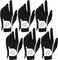 FINGER TEN Golf Gloves Men 6 Pack Rain Hot Wet Use ,Black, Medium,Left