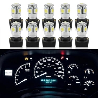 WLJH White T10 194 LED Light Bulb with PC194 Sockets for Dash Cluster