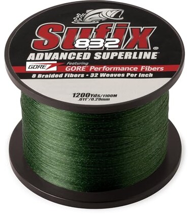 Sufix 832 Braid Line-1200 Yards ,Green, 80-Pound