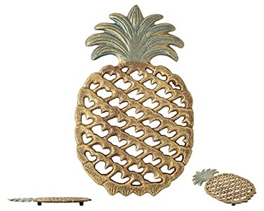 Comfify Cast Iron Pineapple Trivet“ 5.9"9"“ Rubber Pegs Included
