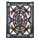 Bieye W10031 Dragonfly Iris Flower Tiffany Style Stained Glass Window Panel with Chain, Rectangular Shape, 19" W x 25" H