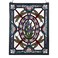 Bieye W10031 Dragonfly Iris Flower Tiffany Style Stained Glass Window Panel with Chain, Rectangular Shape, 19" W x 25" H