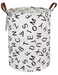 LANGYASHAN Round Laundry Basket Collapsible Storage Hamper Organizer Alphabet