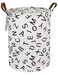 LANGYASHAN Round Laundry Basket Collapsible Storage Hamper Organizer Alphabet