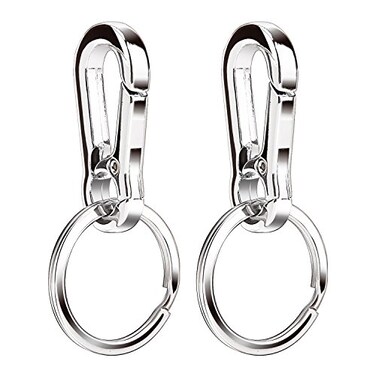 Sunmns Metal Keyring Keychain Key Ring Chain Hook Organizer, 2 Pack