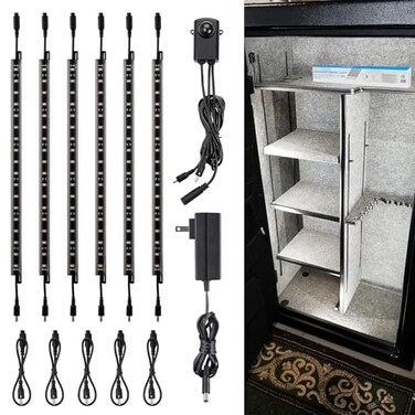 TORCHSTAR 6pcs 12 Inch LED Safe Lighting Kit, Motion Sensor, 5000K