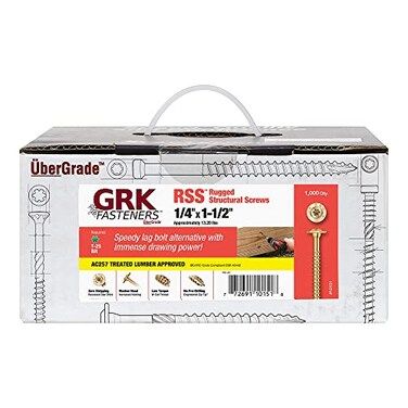 GRK 10151 1/4" x 1-1/2" RSS&bdquo;RUGGED STRUCTURAL SCREWS 1000 Count