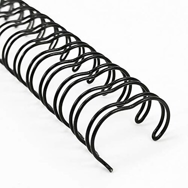 Rayson Wire Binding Spines, 1/2" 3:1 Pitch, 32-Loop Black, 100 Pack
