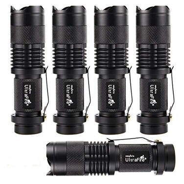 ULTRAFIRE SK68 AA Mini LED Flashlights, Adjustable Focus, 5 Pack