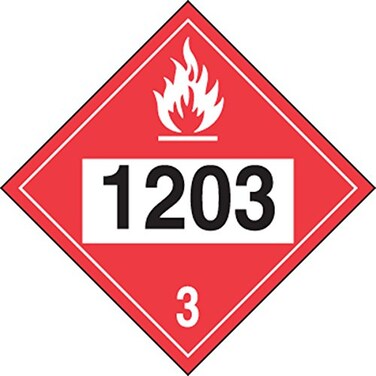 AccuformNMC NMC Hazard Class 3 "1203" ,Gasoline4-Digit DOT Placard