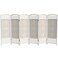 Red Lantern 4 ft. Short Fiber Weave Folding Screen - White - 6 Panels