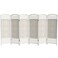 Red Lantern 4 ft. Short Fiber Weave Folding Screen - White - 6 Panels
