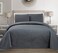 MK Home Mk Collection 3pc King/California King Solid Embossed Bedspread Bed Cover Over Size Dark Grey New