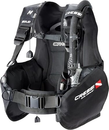 Cressi Solid Jacket-Style BCDs, Black/Red, L