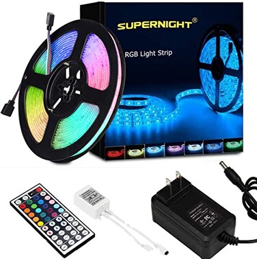 SUPERNIGHT RGB LED Strip Lights with Remote ControllerPower Supply